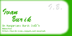 ivan burik business card